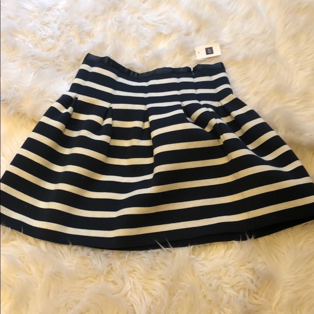 Blue and white stripped skirt